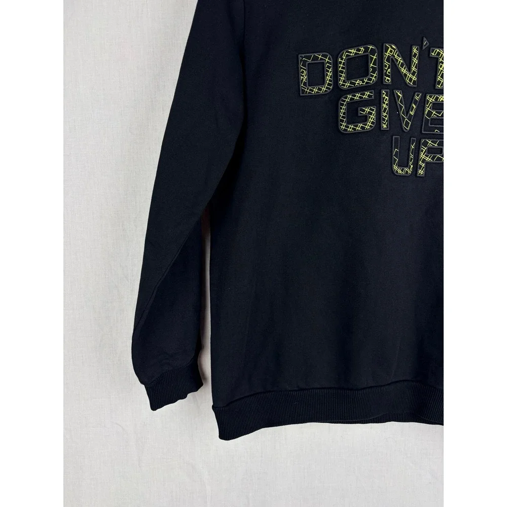 LC Waikiki Boys 11Y Black‎ Dont Give Up Graphic Hoodie Neon Yellow  Pullover